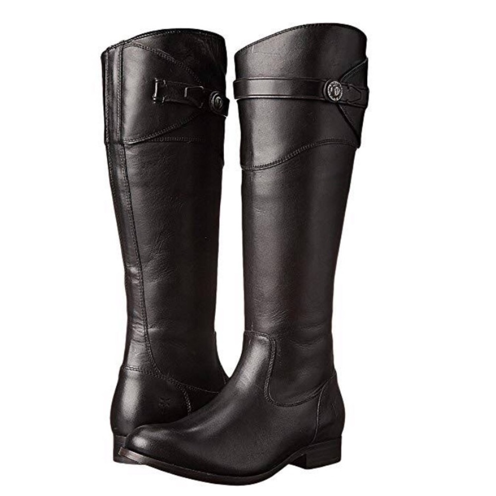 Frye Molly Button Tall boots, black, extended calf